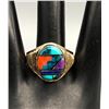 Image 2 : 14k Gold and Multi Stone Inlay Ring