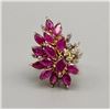 Image 1 : 14k Gold Ruby and Diamond Estate Ring