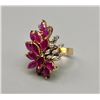 Image 2 : 14k Gold Ruby and Diamond Estate Ring