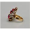 Image 3 : 14k Gold Ruby and Diamond Estate Ring