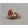 Image 9 : 14k Gold Diamond and Morganite Estate Ring