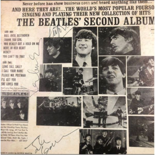 Signed Beatles Second Album Cover