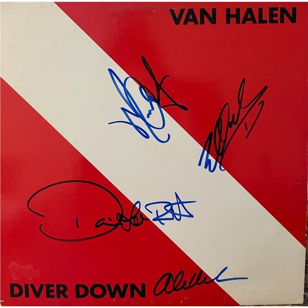 Signed Van Halen Diver Down Album Cover