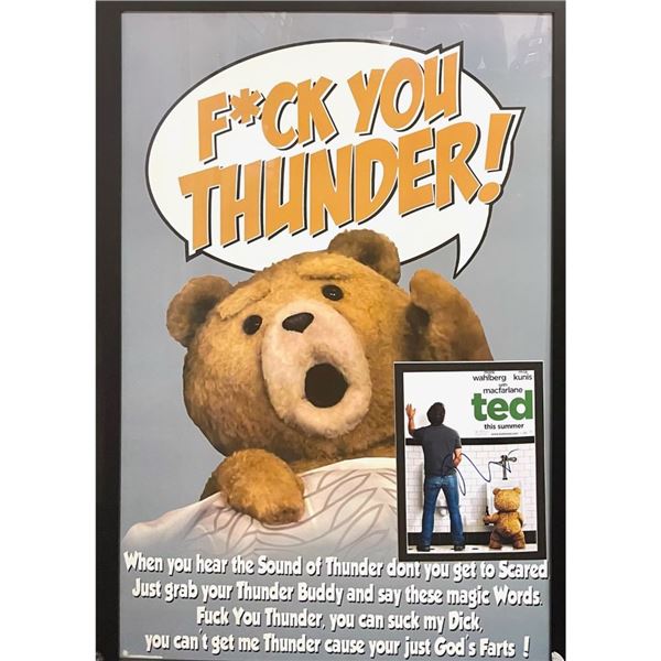 Signed and Framed Seth McFarlane Ted F*ck You Thunder Poster