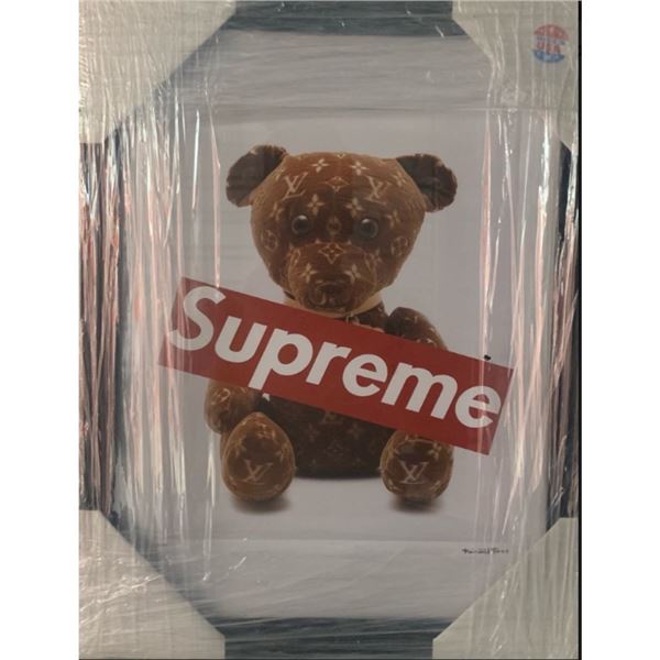 Limited Edition Supreme LV Teddy Bear Print- Framed
