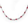 Image 1 : FINE 9.02ctw ACA CERTIFIED DIAMOND & RUBY NECKLACE