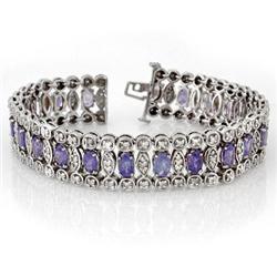 VINTAGE 17.50ctw CERTIFIED DIAMOND & TANZANITE BRACELET