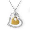 Image 1 : FAMOUS .33ctw ACA CERTIFIED DIAMOND HEART NECKLACE GOLD