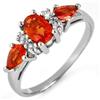 Image 1 : RING 1.33ctw ACA CERTIFIED DIAMOND & ORANGE SAPPHIRE