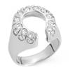 Image 1 : ACA CERTIFIED 1.25ctw DIAMOND HORSE-SHOE RING 14KT