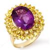 Image 1 : RING 10.25ctw ACA CERTIFIED YELLOW SAPPHIRE & AMETHYST