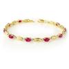 Image 1 : ACA CERTIFIED 3.25ctw RUBY BRACELET YELLOW GOLD