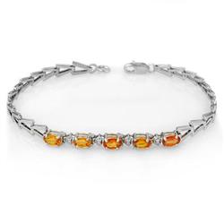ACA Certified 2.0ct ORANGE SAPPHIRE BRACELET WHITE GOLD