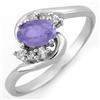 Image 1 : FINE 0.60ctw ACA Certified DIAMOND & TANZANITE RING