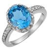 Image 1 : FINE 2.65ctw ACA CERTIFIED DIAMOND & BLUE TOPAZ RING
