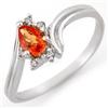 Image 1 : RING 0.35ctw ACA Certified DIAMOND & ORANGE SAPPHIRE