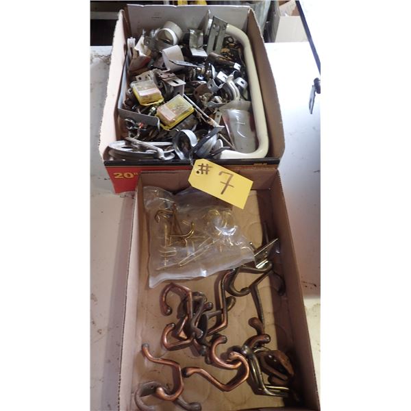 COAT HOOKS BRACKETS, HARDWARE, DOOR LATCHES, ETC.