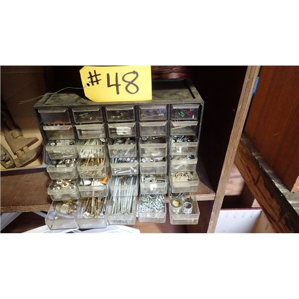 PLASTIC ORGANIZING TRAY C\W MISC. HARDWARE