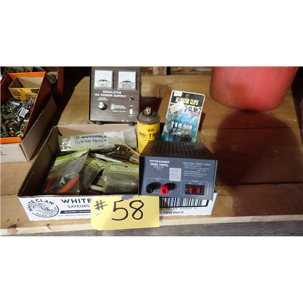 2 POWER SUPPLIES & VARIOUS ELECTRONIC TOOLS