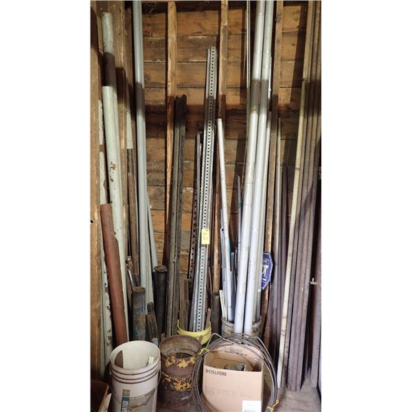 VARIOUS STEEL PIPE, ANGLE IRON, CHANNEL, ALUMINUM PIPE, SOLID STEEL ROD