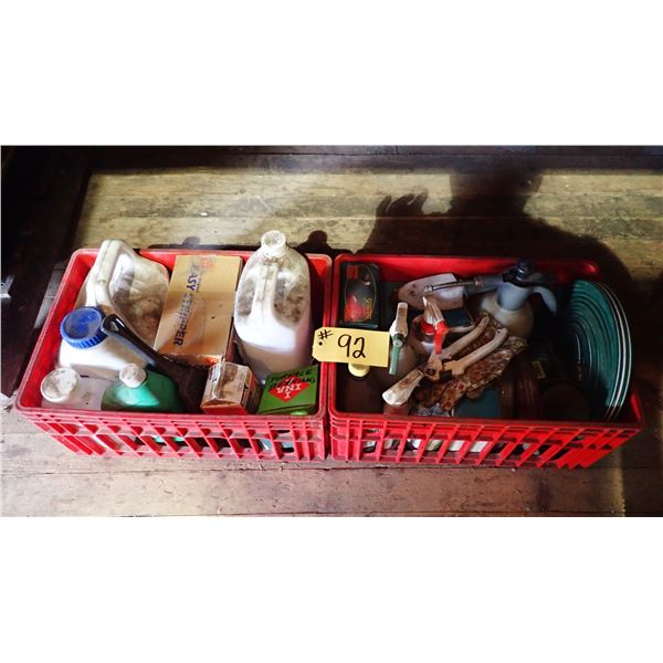 VARIOUS GARDEN ITEMS, FURNACE BEARINGS, EASY STRIPPER, ICE MELTER, ETC.