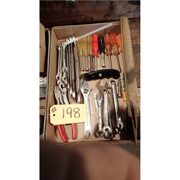 ASSORTED WRENCHES, ADJUSTABLE SPANNER PLIERS, SIDE CUTTERS, UTILITY KNIFE, ETC.