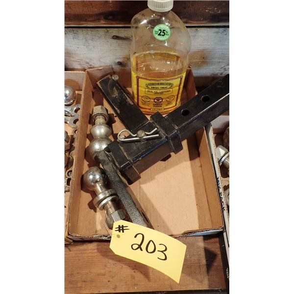 ADJUSTABLE DROP HITCH, 1 7/8 INCH BALL & 2 INCH BALL WITH 3/4 INCH SHANK & DIESEL CONDITIONER