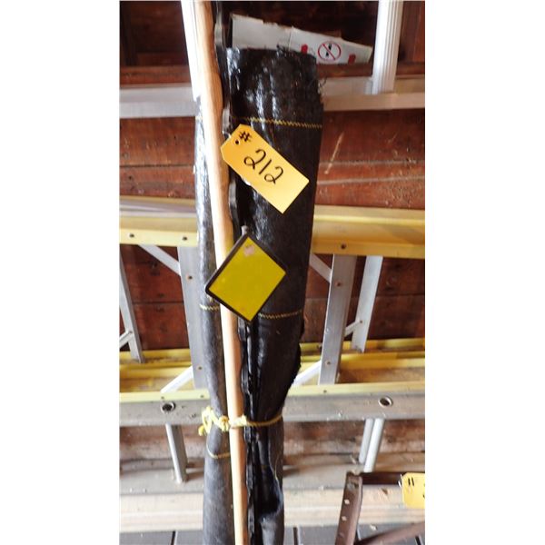 REFLECTOR, HOE HANDLE, LANDSCAPING FABRIC & PAVING STONE EDGING