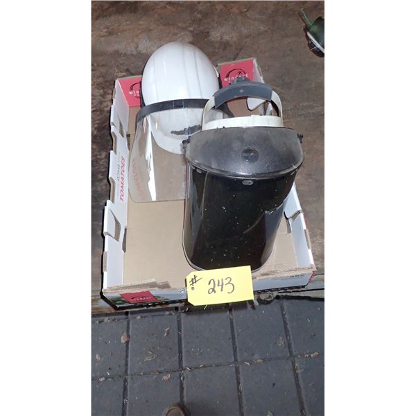 FACE SHIELDS, TINTED & CLEAR & HARD HAT