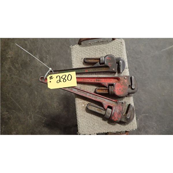 SET OF 3 PIPE WRENCHES
