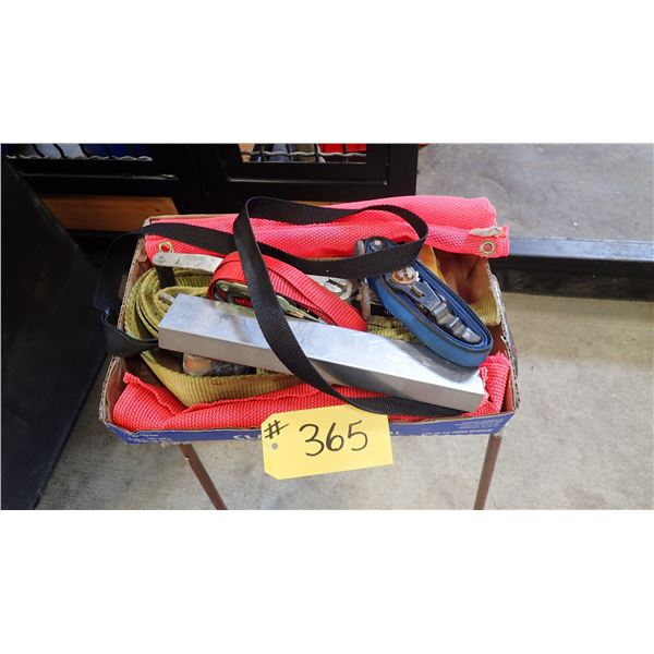 ASSORTED RATCHET STRAPS HEAVY DUTY MAGNET & WIDE LOAD BANNER & FLAGS