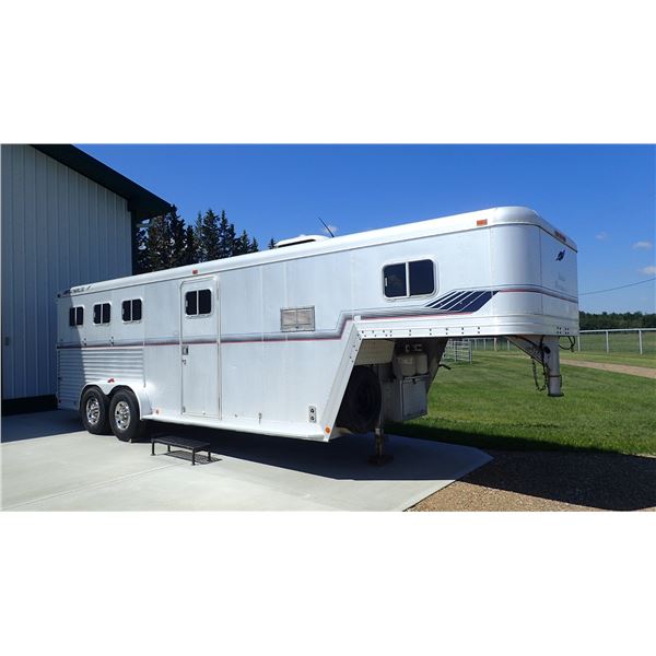 1992 FEATHERLITE ALUMINUM 3H ANGLE GOOSENECK W/LQ TRAILER (8545)