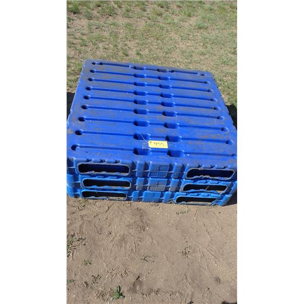 3 PLASTIC PALLETS (APPROXIMATELY 48" X 48")