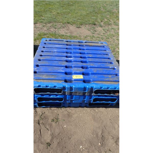 3 PLASTIC PALLETS (APPROXIMATELY 48" X 48")