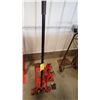 Image 1 : RAPID LIFT 3-TON SERVICE JACK WITH TWO JACKSTANDS & WHEEL CHOCK LIFTS BUT DOES LEAK DOWN