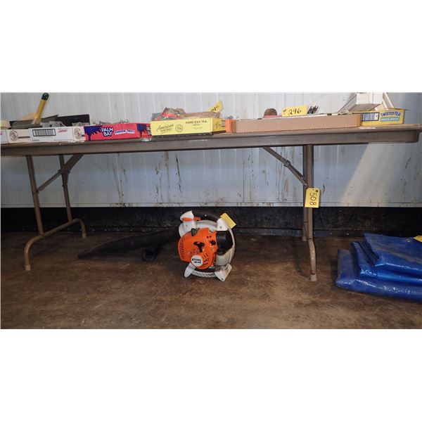 TABLE WITH FOLDING LEGS (APPROX 30” X 96”)