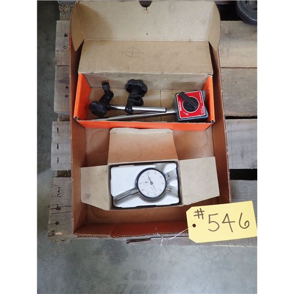 MITUTOYO DIAL INDICATOR & MAGNETIC MOUNT