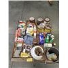 Image 1 : PALLET OF WEED KILLER, BUG SPRAY, PAINT, 12V INFLATOR, CLEANING SUPPLIES, ETC.