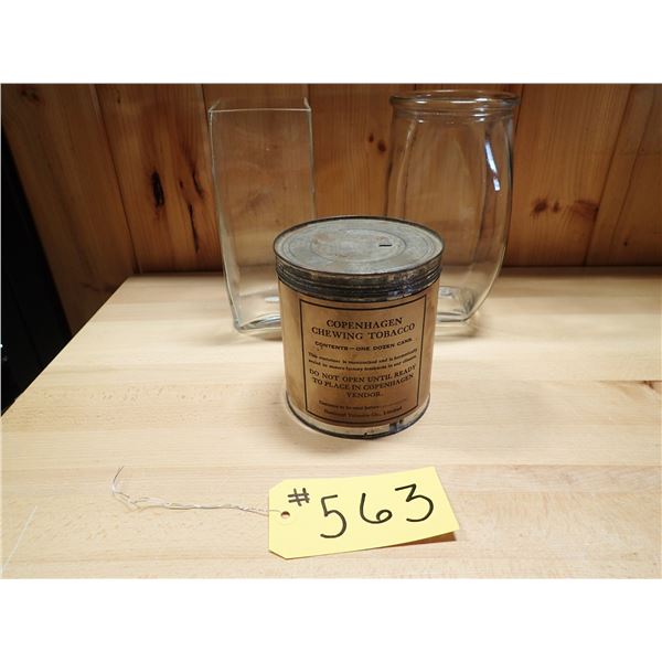 COPENHAGEN CHEWING TOBACCO CAN & OLD VASES