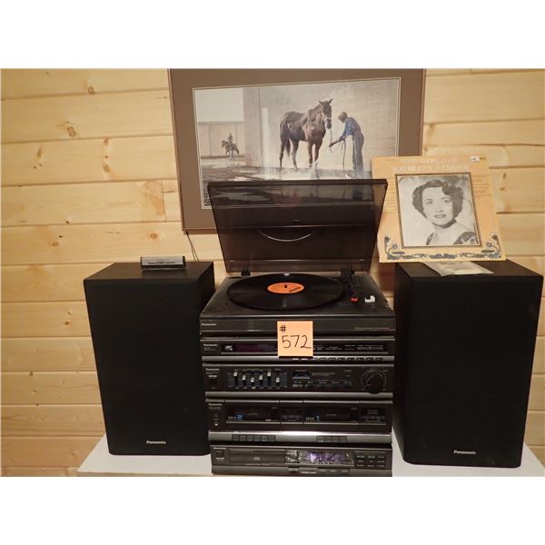 PANASONIC STEREO SYSTEM WITH TURNTABLE & CD PLAYER