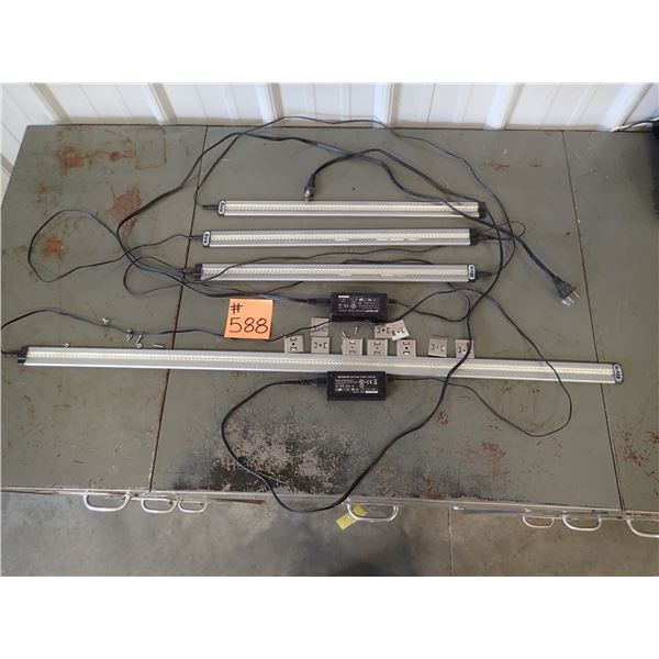 RAB LED STRIP LIGHTS, 3 APPROX. 18” & 1 APPROX. 38” C/W MOUNTING BRACKETS