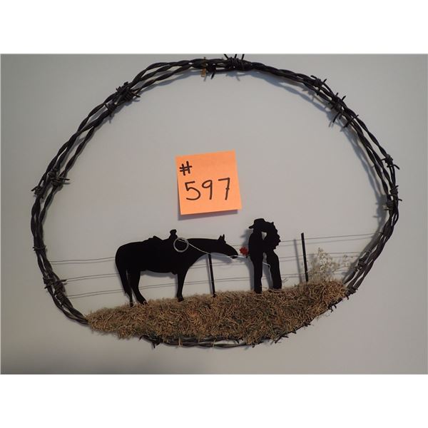 WESTERN BARB WIRE WALL ART