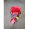 Image 1 : 3 - PLASTIC 20 QUART WATER BUCKETS FLAT BACK WITH FEED SCOOP