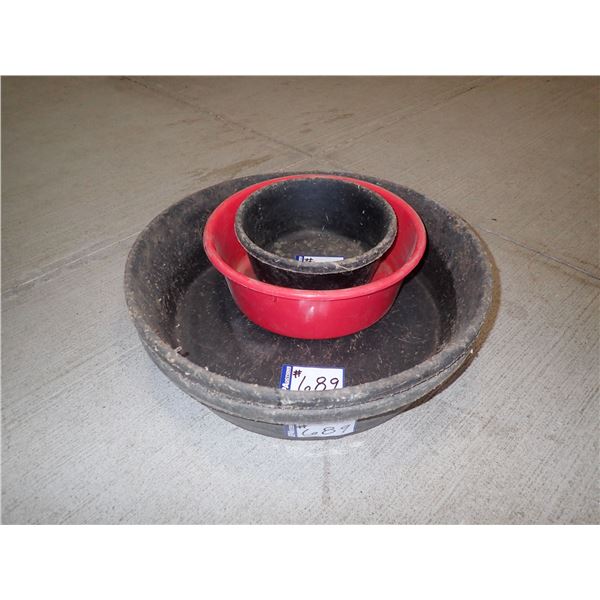 4 - SMALL RUBBER & PLASTIC FEED TUBS