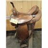 Image 1 : 14 1/2" TALL HORSE SADDLERY BARREL RACING SADDLE, 7” GULLET, C/W 32" WOOL FRONT CINCH & BACK CINCH