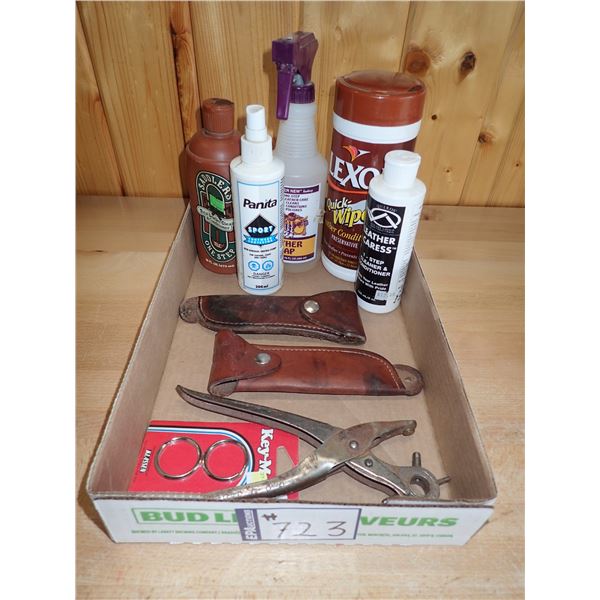 LEATHER CARE PRODUCTS, HOOF PICK HOLDERS, HOLE PUNCH