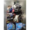Image 1 : PALLET OF HOUSEHOLD; KEURIG, BLENDER (NEW), POTS, FRY PANS, GLASSWARE ETC.