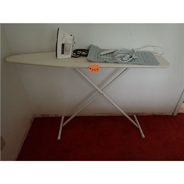 IRONING BOARD, IRON & HEATING PAD