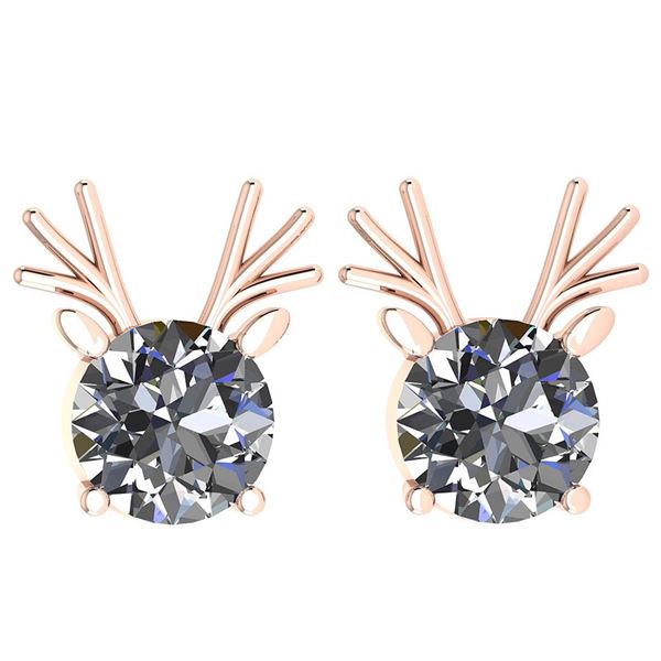 Certified 2.00 Ctw Diamond VS/SI1 Stud Earrings 14K Gol