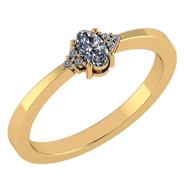 Certified 0.24 CTW Smoky Quarzt And Diamond 14k Yellow